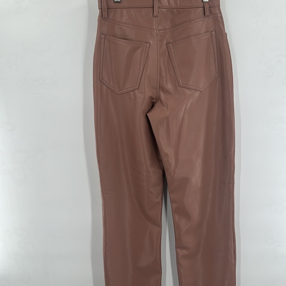 Abercrombie & Fitch The 90s Straight Ultra High Rise Faux Leather Pants 4 NWT - Picture 7 of 9